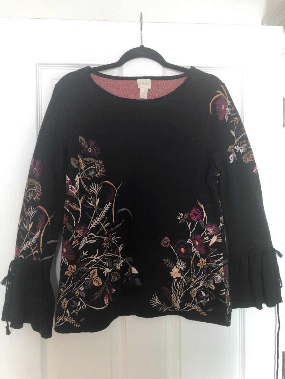 Chicos Embroidered Sweater Size Chicos 1